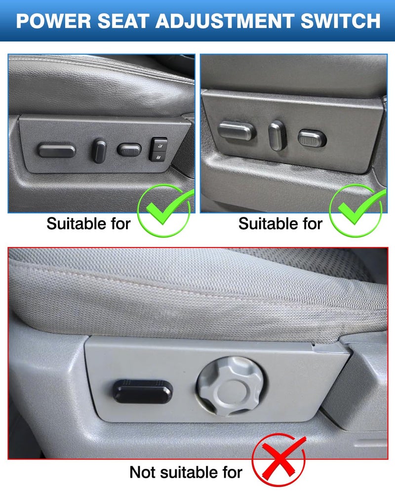 TOP-MAX Driver Side Adjustment Power Seat Switch Compatible with Ford F150 F250 F350 Explorer Expedition 2006-2019 Lincoln MKX 2006-2019 Mercury 06-11 6L2Z14A701FAA, 9L3Z14A701FB - Image 4